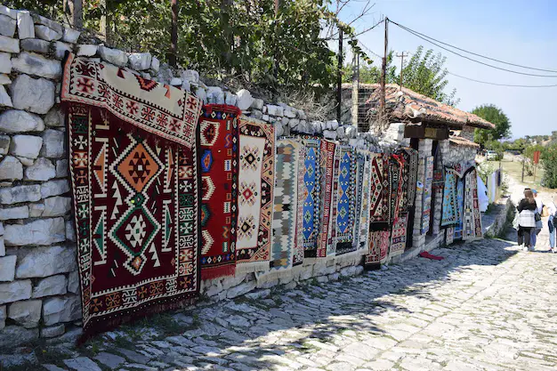 Tourist old alleys year old city berat albania