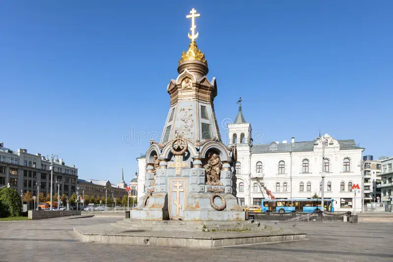 Plevna chapel ilyinka street moscow city russia september to heroes monument russian grenadiers who fell near town