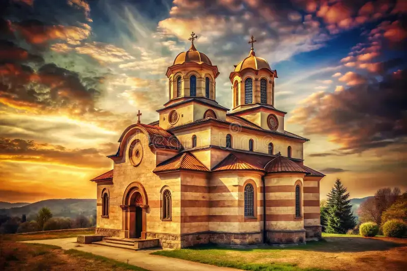 Captivating vintage photograph transports you back time to picturesque town kladovo serbia showcases st