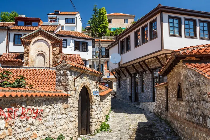 Pittoreske straten van ohrid noord macedonie xl